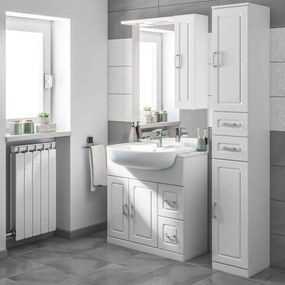 Mobile sottolavabo e lavabo Paola per vasca centrale bianco L 81 x H 81 x P 33.5 cm, 2 ante 2 cassetti
