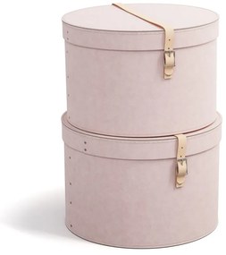 Scatole in set con coperchio/decorative rosa chiaro in cartone 2 pz ø 37,5x25 cm Rut Restore Paper Laminate – Bigso