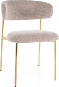 Sedia Elton Raven beige scuro / oro – 56x46x80 cm