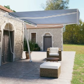 Tenda Retrattile Manuale Con Palo 450x350 Cm Arancio Marrone /