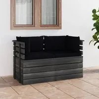 Divano da Giardino 2 Posti su Pallet con Cuscini Massello Pino 3061738