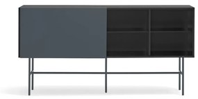 Cassettiera bassa nero-antracite con ante scorrevoli 180x91 cm Nube - Teulat