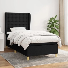 Giroletto A Molle Con Materasso Nero 90x190 Cm İn Tessuto /