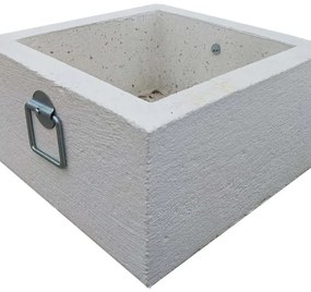 Base per ombrellone in Cemento Bianco L 50 x L 50 x H 27 cm