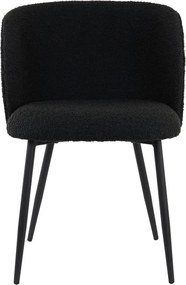 Sedia da pranzo nera in imbottito Elyna – Light &amp; Living
