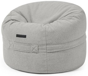 Pouf a sacco per bambini grigio chiaro con rivestimento in bouclé Roll 80 – SLOWDOWN