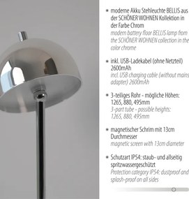 Schöner Wohnen 19245-17 - Lampada da terra LED dimmerabile BELLIS LED/2,5W/5V IP54 cromata