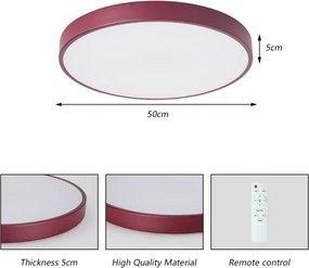 Brilagi-LED plafoniera dimmerabile POOL LED/60W/230V 3000-6000K 50 cm bordeaux + telecomando