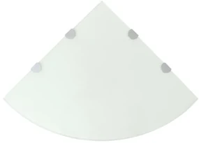 Scaffali Angolari 2 Pz Supporti Cromati E Vetro Bianco 45x45 Cm /