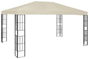 Gazebo con Stringa di Luci LED 3x4 m Crema