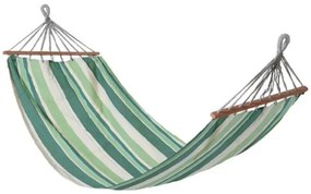 Trade Shop - Amaca 200 X 100 Cm Tessile Righe Verdi Multicolore Per Campeggio Giardino 69605a