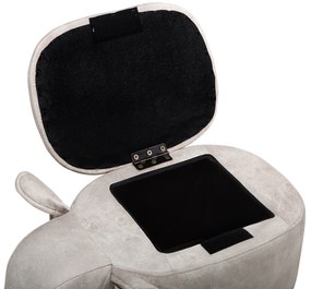 Pouf in tessuto similpelle grigio chiaro ELEPHANT Beliani