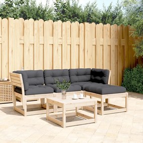 Set divani da giardino 4 pz con cuscini legno massello di pino