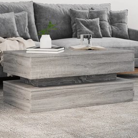 Tavolino Da Soggiorno Con Luci Led Grigio Sonoma 90x50x40 Cm /