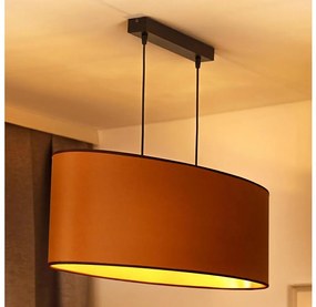 Duolla - Lampadario a sospensione con filo OVAL VEGAN 2xE27/15W/230V marrone