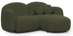 Divano angolare verde (con penisola a destra/con chaise lounge) con rivestimento in bouclé Orbit – Ropez