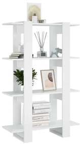 Libreria/divisorio bianco lucido 80x30x123,5 cm