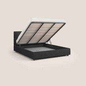Travis letto contenitore con cuscini mobili trapuntati in tessuto impermeabile T02 nero