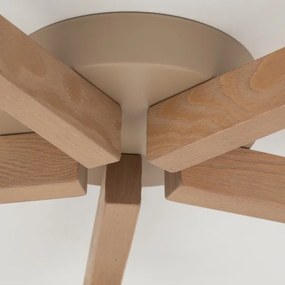 Brilagi - Lampadario a montaggio superficiale LATTE SABIA 5xE27/15W/230V pino/bianco