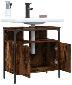 Mobile lavabo bagno rovere fumo 60x30x60 cm legno multistrato