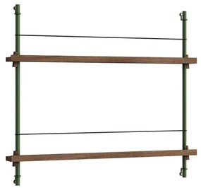 Magazine Shelving Smoked Oak/Pine Green - Moebe