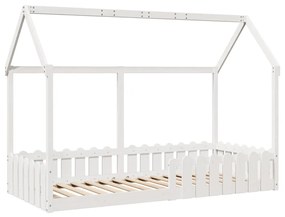 Giroletto casetta bambini bianco 90x190 cm legno massello pino