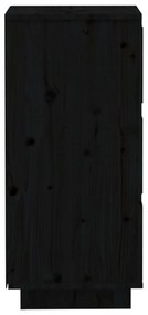Credenze nere 2 pz 32x34x75 cm in legno massello di pino