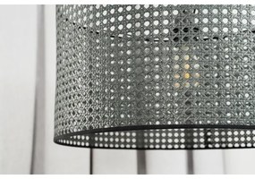 Duolla - Lampadario a sospensione con filo ROLLER RATTAN 1xE27/15W/230V diametro 45 cm nero