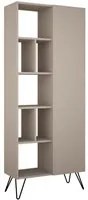 Libreria tortora con anta Jedda 80,6x29.6xh.191 cm