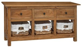 Credenza İn Legno Massello Di Mogano 100x30x50 Cm /