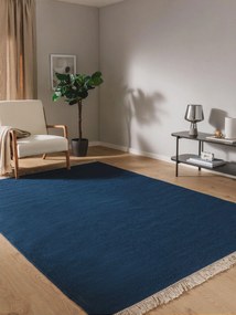 benuta Pop Tappeto di lana Liv Blu scuro 140x200 cm - Tappeto fibra naturale