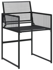 Set da pranzo da giardino 11 pz in polyrattan nero