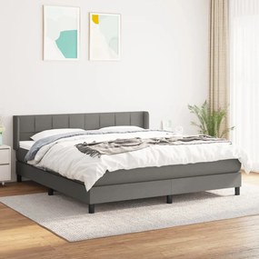 Giroletto A Molle Con Materasso Grigio Scuro 160x200 Cm Tessuto /