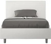 Letto una piazza e mezza rivestito in Similpelle - ADELE Dimensione Rete: 120x210, Tipologia Letto: Con Rete, Colore: Bianco