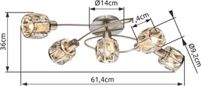 Globo 54356-5 - Lampadario a plafone KRIS 5xE14/40W/230V