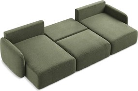 Divano angolare verde allungabile/con contenitore Kalena – Makamii