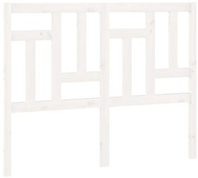Testiera per letto bianca 125,5x4x100 cm legno massello di pino