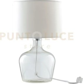 Lume hendrix bianco 1 luce attacco e27 23x37cm in vetro con cavo in...