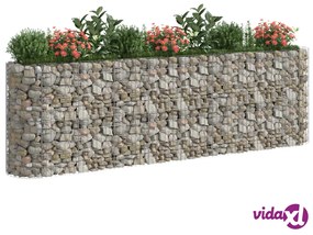 vidaXL Gabbione con Letto Rialzato in Acciaio Zincato 330x50x100 cm
