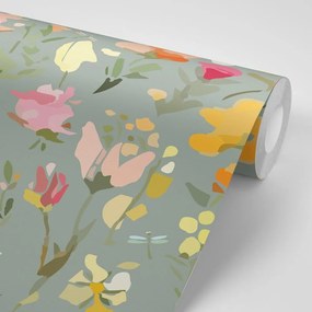 Carta da parati – Fiori dipinti astratti