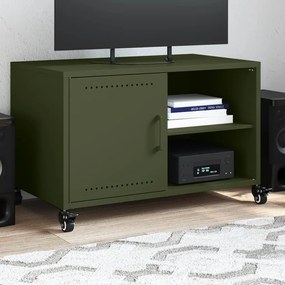 Mobile Tv Verde Oliva 68x39x43,5cm İn Acciaio Laminato A Freddo /