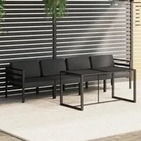 Set Divani da Giardino 5 pz con Cuscini in Alluminio Antracite 3115918