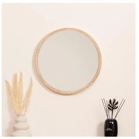 Atmosphera - Specchio da parete OLAV diametro 52 cm paulownia