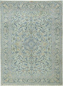 Kashan Tappeto 420x310 Blu (Iran) Annodato A Mano