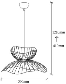 Lampadario nero con paralume in metallo ø 50 cm Farac – Opviq lights