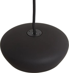 Lampada a sospensione moderna nera a 3 luci con paralume rotondo - Concerto
