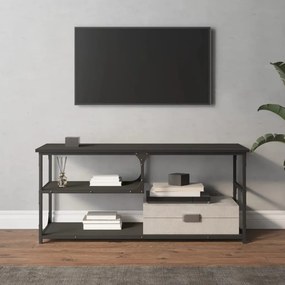 Mobile porta tv nero 103x38x46,5 cm legno multistrato e acciaio