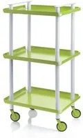 Carrello da cucina LEKY, 3 ripiani, struttura grigia, colore verde