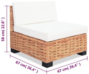 Set Divano 27 pz in Rattan Naturale