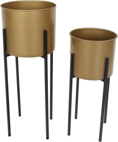 Set di vasi per fiori in metallo 2 pz ø 24 cm Dempo – Garden Pleasure